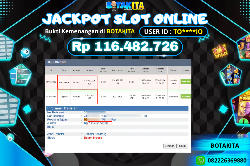 BOTAKITA JACKPOT SLOT ONLINE Rp 116.482.726