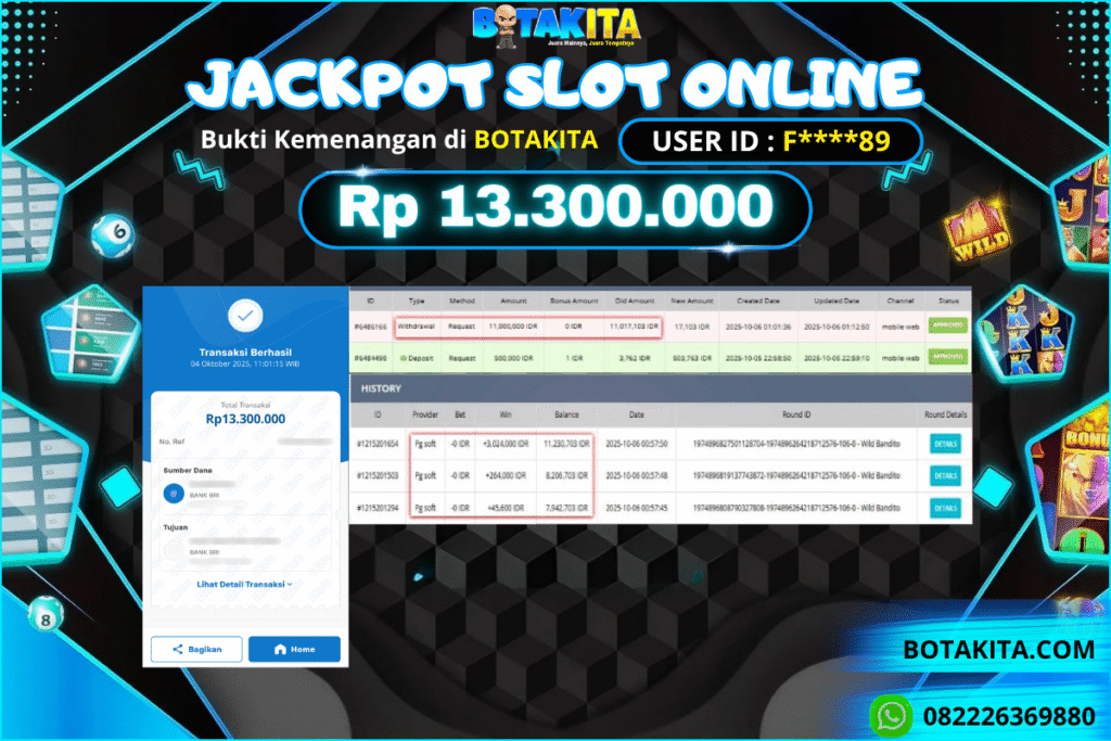 BOTAKITA JACKPOT SLOT ONLINE Rp 13.300.000