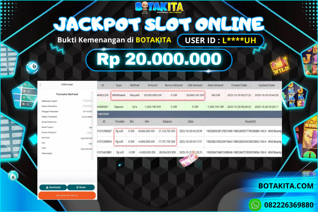 BOTAKITA JACKPOT SLOT ONLINE Rp 20.000.000
