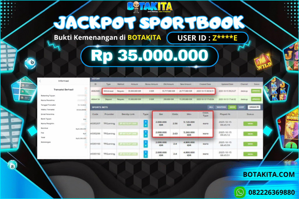 BOTAKITA JACKPOT SPORTBOOK Rp 35.000.000