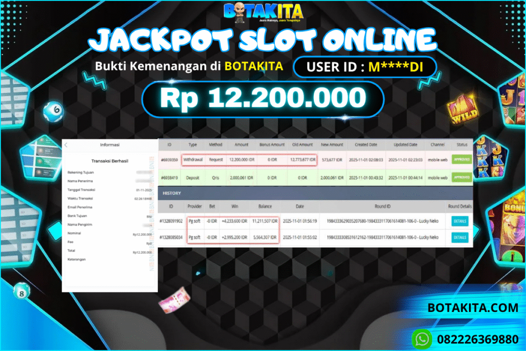 BOTAKITA JACKPOT SLOT ONLINE Rp 12.200.000