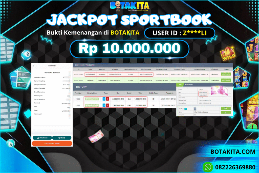 BOTAKITA JACKPOT SPORTBOOK Rp 10.000.000