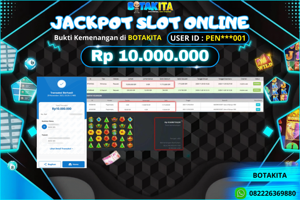 BOTAKITA JACKPOT SLOT ONLINE Rp 10.000.000