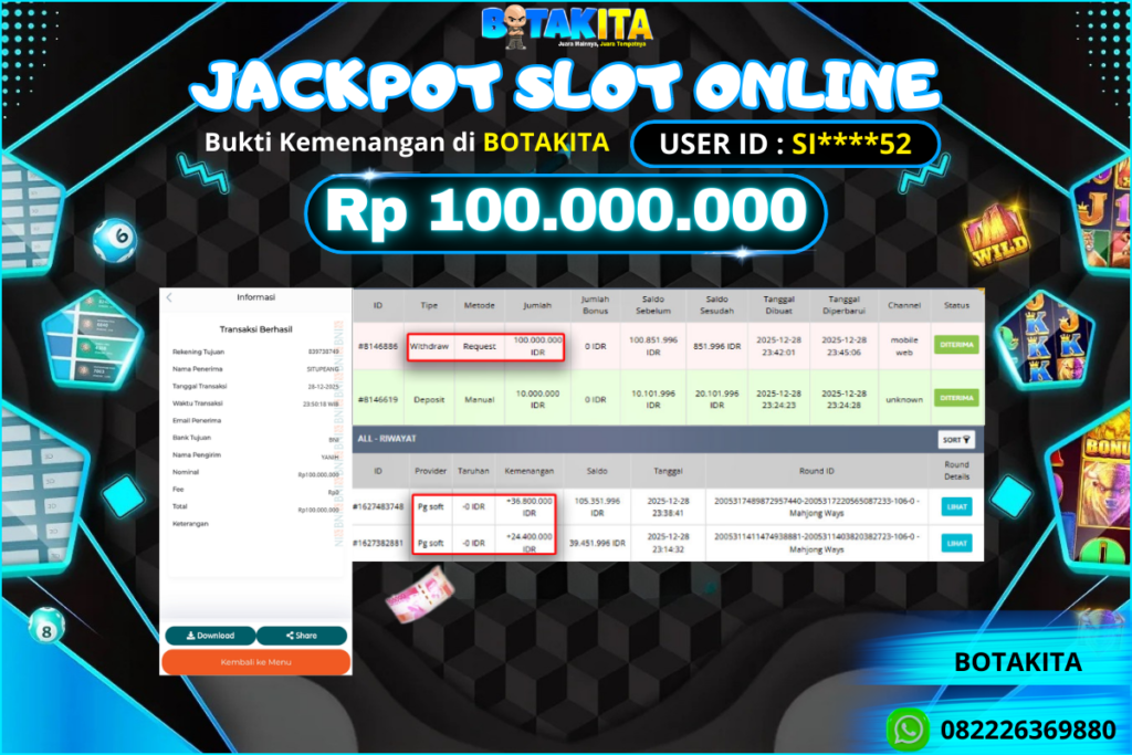 BOTAKITA JACKPOT SLOT ONLINE Rp 100.000.000