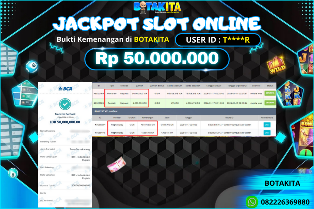 BOTAKITA JACKPOT SLOT ONLINE Rp 50.000.000